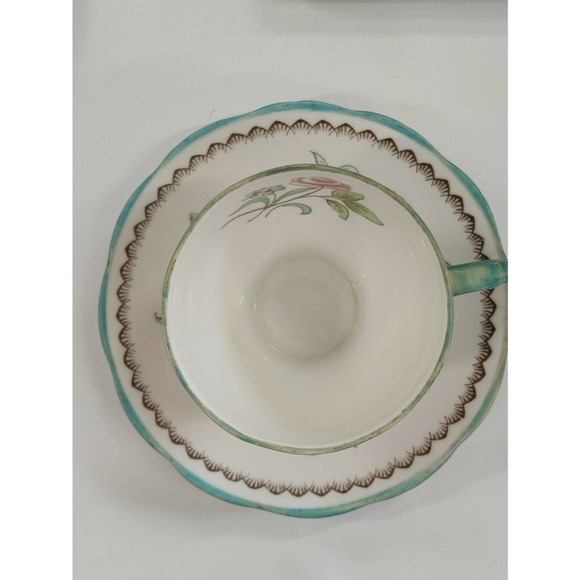 Vtg, Antique Roslyn Derwent Cup Saucer Pink, Blue - Picture 5 of 6